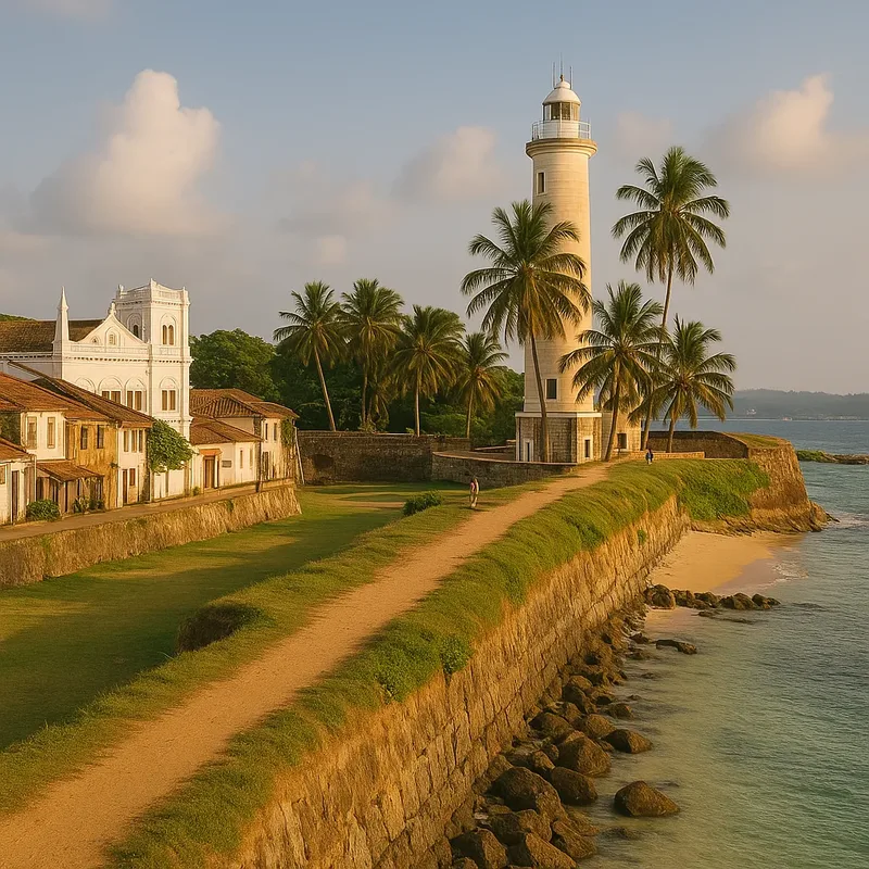 Scenic intercity travel near Galle Fort in Sri Lanka